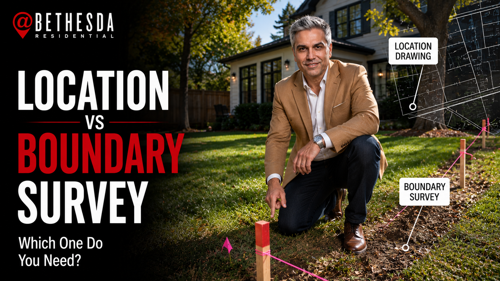Property Survey When Buying a Home in Maryland: Location Drawing vs. Boundary Survey